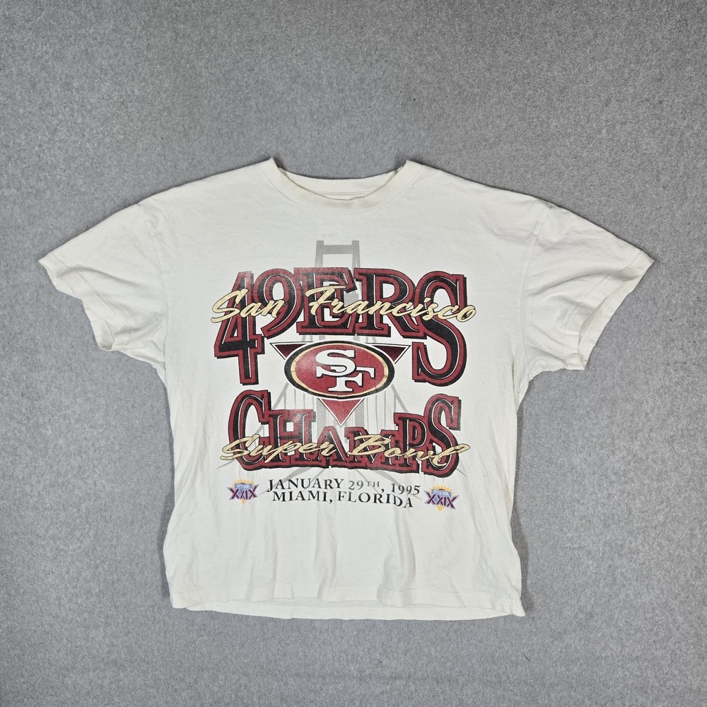 San Francisco 49ers Men Shirt XL White Abercrombie & Fitch 1995 Super Bowl